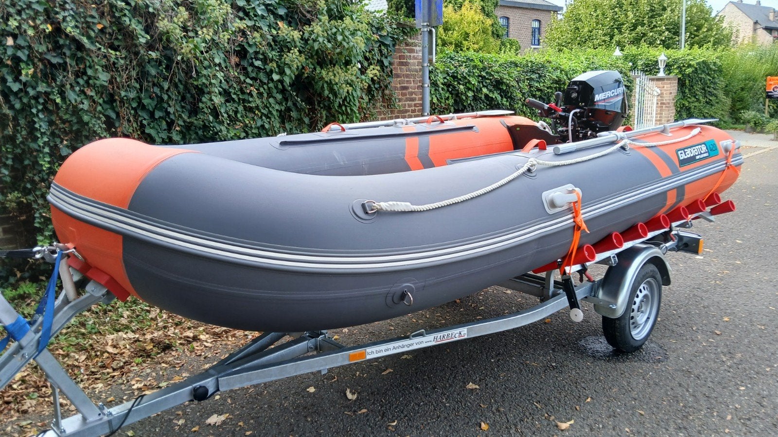 Zodiac 4,2m Fond Alu c neuf 9mois 5h navigation bateau seul., Watersport en Boten, Ophalen