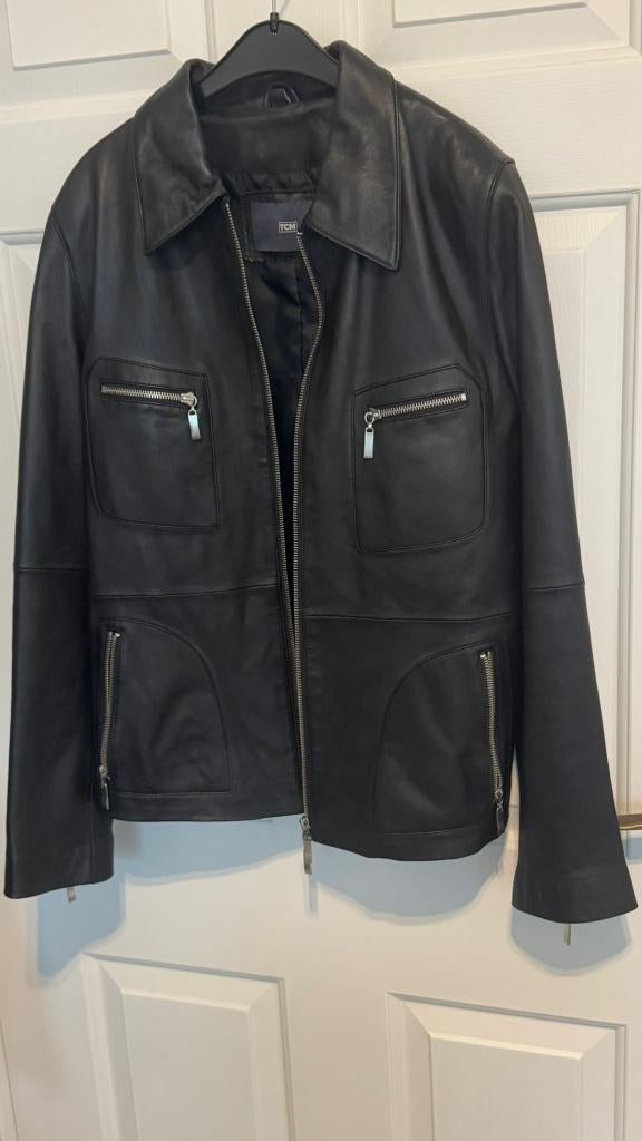 prachtige spijkerjas spijker jas jacket maat 40 100% leer, Ophalen, Nieuw, Maat 38/40 (M), Zwart