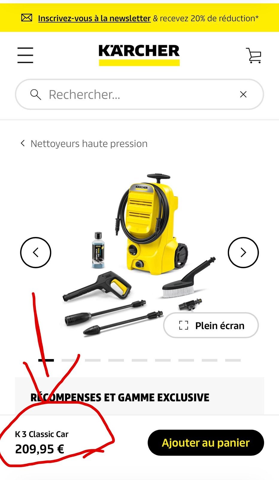 Kärcher K 3 Classic Car neuf – garantie 5 ans, Envoi, Neuf, Électrique, Avec pression d'eau réglable