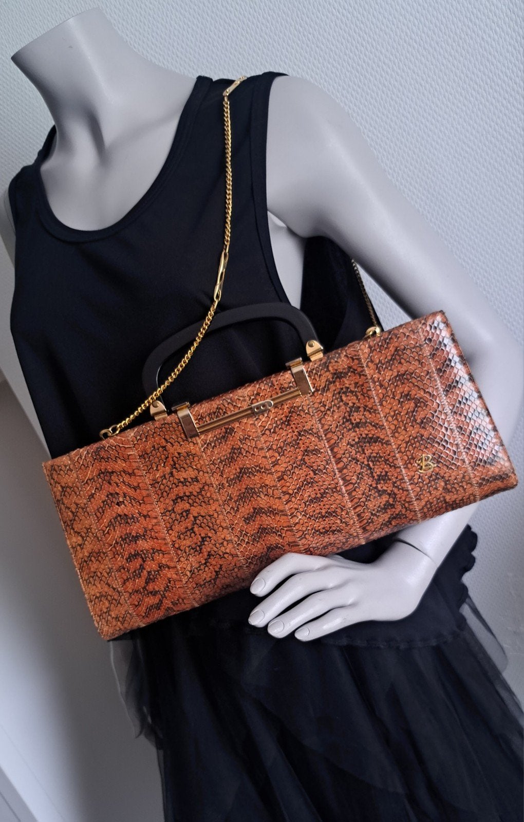 Vintage sac à main de luxe italien python Ellebi Belgrande, Bijoux, Sacs & Beauté, Sacs | Sacs Femme, Enlèvement ou Envoi, Sac à main