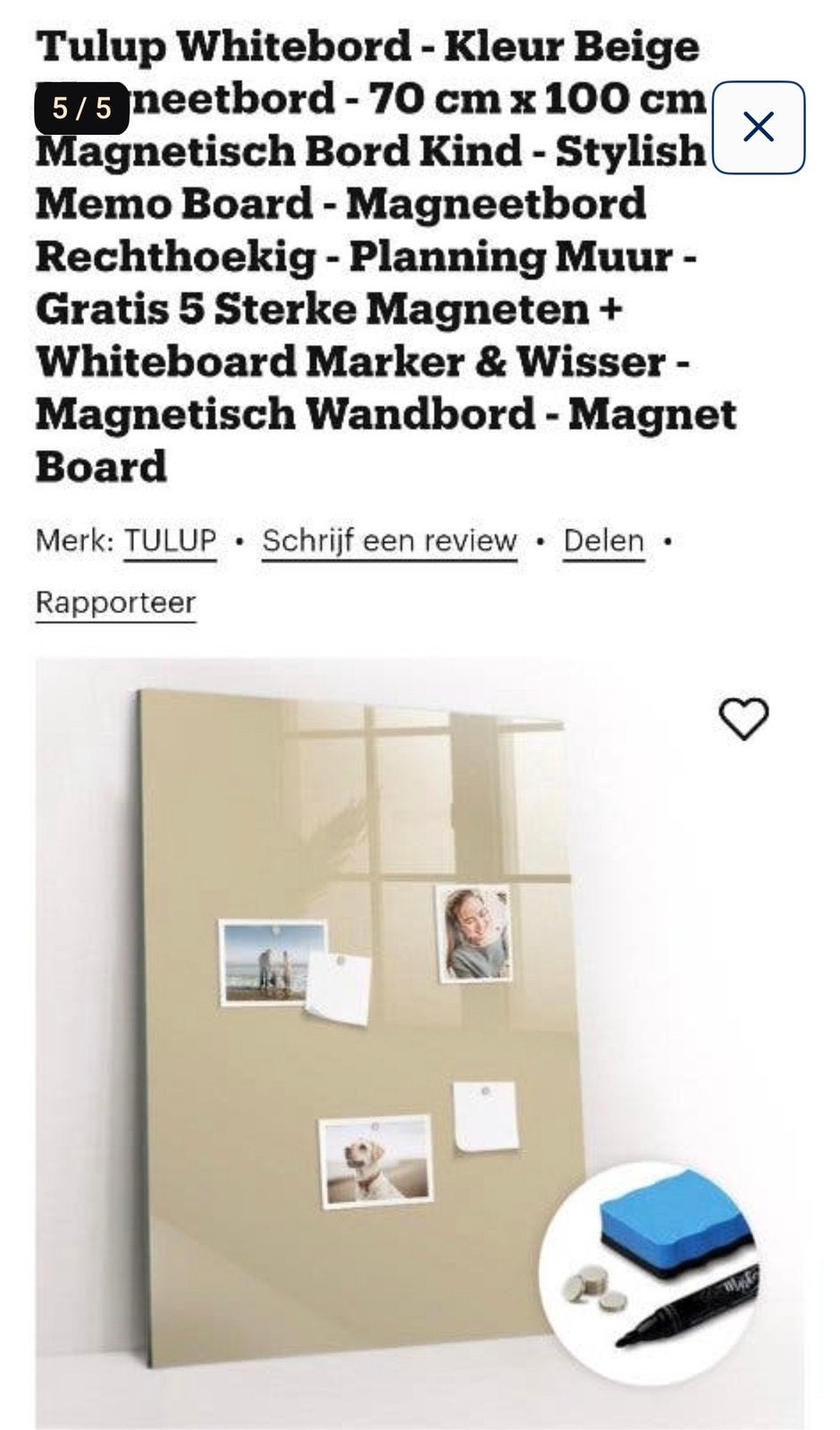 Tableau magnétique beige beau verre 70x100cm neuf, Maison & Meubles, Enlèvement ou Envoi, Comme neuf, Tableau magnétique