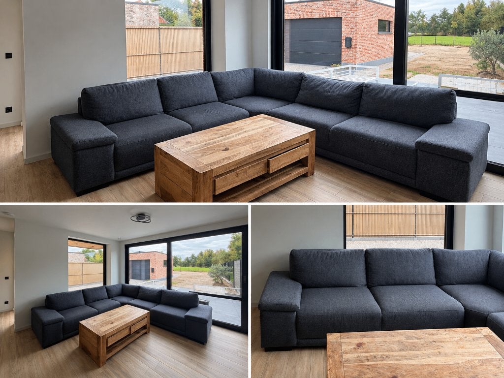 Sofa stof donker grijs, Huis en Inrichting, Ophalen, Gebruikt, 100 tot 125 cm, Stof donker grijs