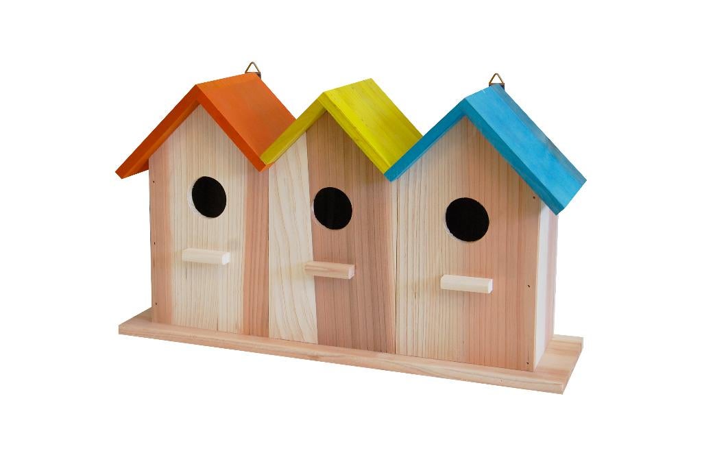 Combinatie 3 Nestkasten/Voederhuis met Kleurdaken, Animaux & Accessoires, Volatiles | Accessoires, Enlèvement ou Envoi, Neuf, Poulailler