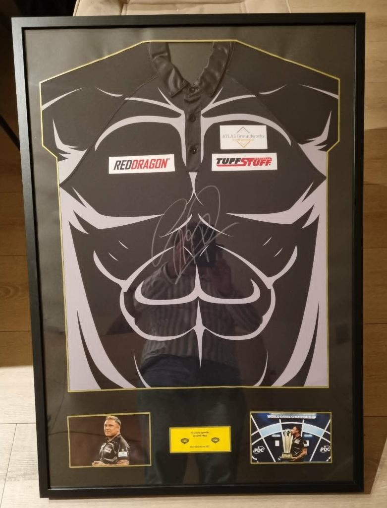 Gerwyn PRICE gesigneerd shirt in frame, Sport en Fitness, Ophalen of Verzenden, Nieuw, Overige typen