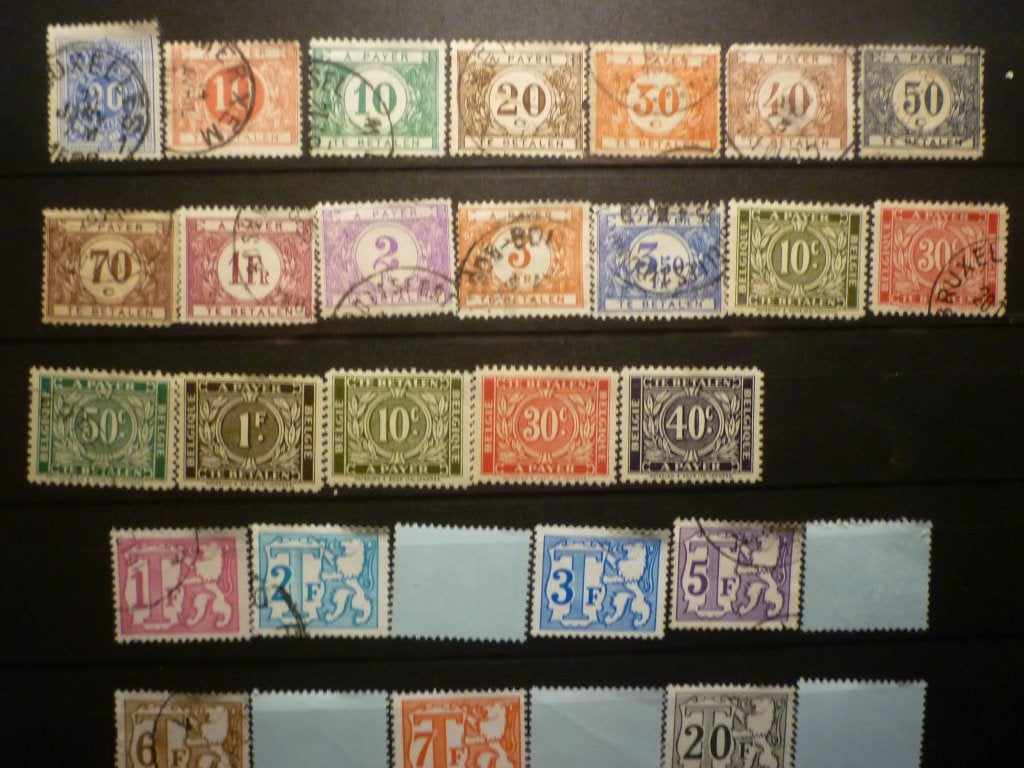 Lot België/Belgique Taxe (40 Ex) Gestempeld/Oblitéré, Postzegels en Munten, Postzegels | Volle albums en Verzamelingen, Verzenden