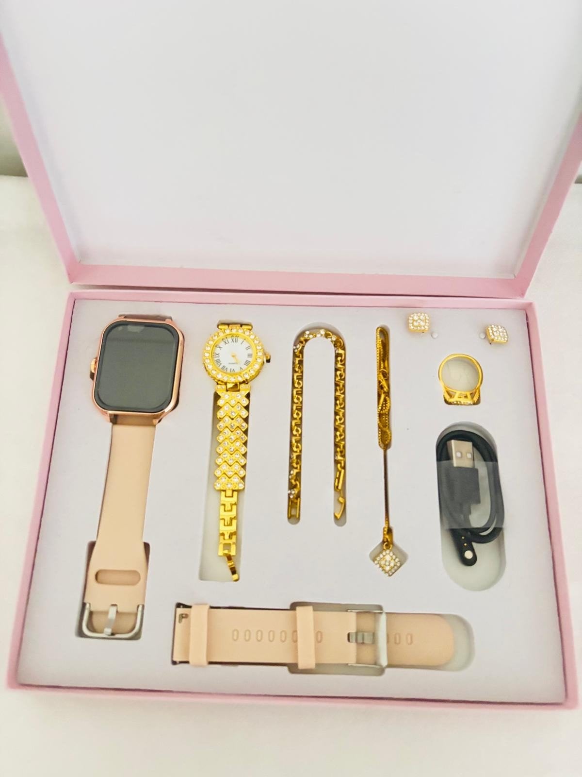 A58 Plus Smartwatch- en armbandset – Luxe geschenkset met fi, Ophalen of Verzenden, Nieuw, Goud, Jongen of Meisje