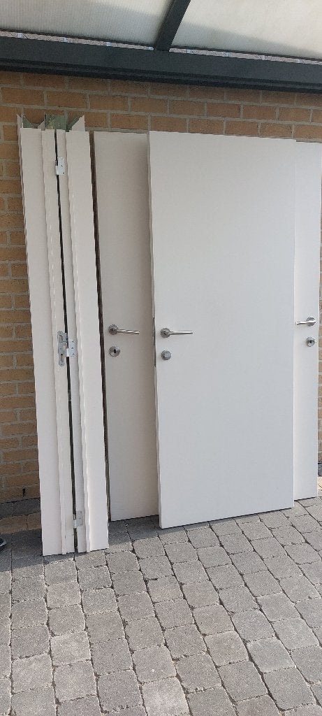 3 complete schilderdeuren met deurlijsten / omkasting, Ophalen, Gebruikt, 80 tot 100 cm, Binnendeur