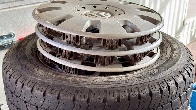 Bandenset plaatstaal VW Transporter GoodYear Cargo, Enlèvement, Utilisé, Pneus et Jantes