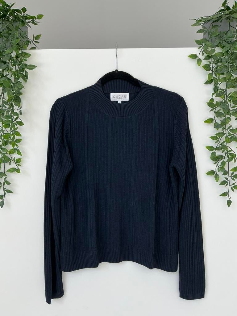 Donkerblauwe trui Oscar The Collection maat S, Kleding | Dames, Ophalen of Verzenden, Zo goed als nieuw, Maat 36 (S), Blauw
