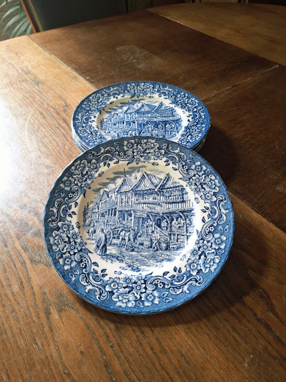 Vintage borden Royal Tudor Ware England - set van 5, Ophalen of Verzenden