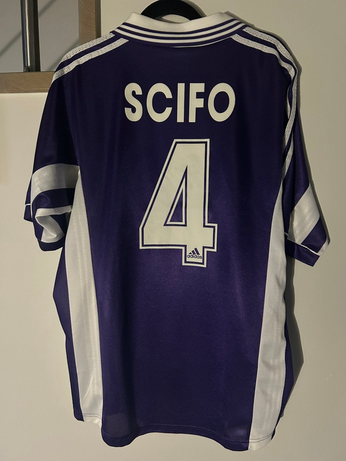 Chemise Adidas Vintage RSCA Anderlecht Scifo 4 Taille L, Collections, Enlèvement ou Envoi, Comme neuf, Maillot