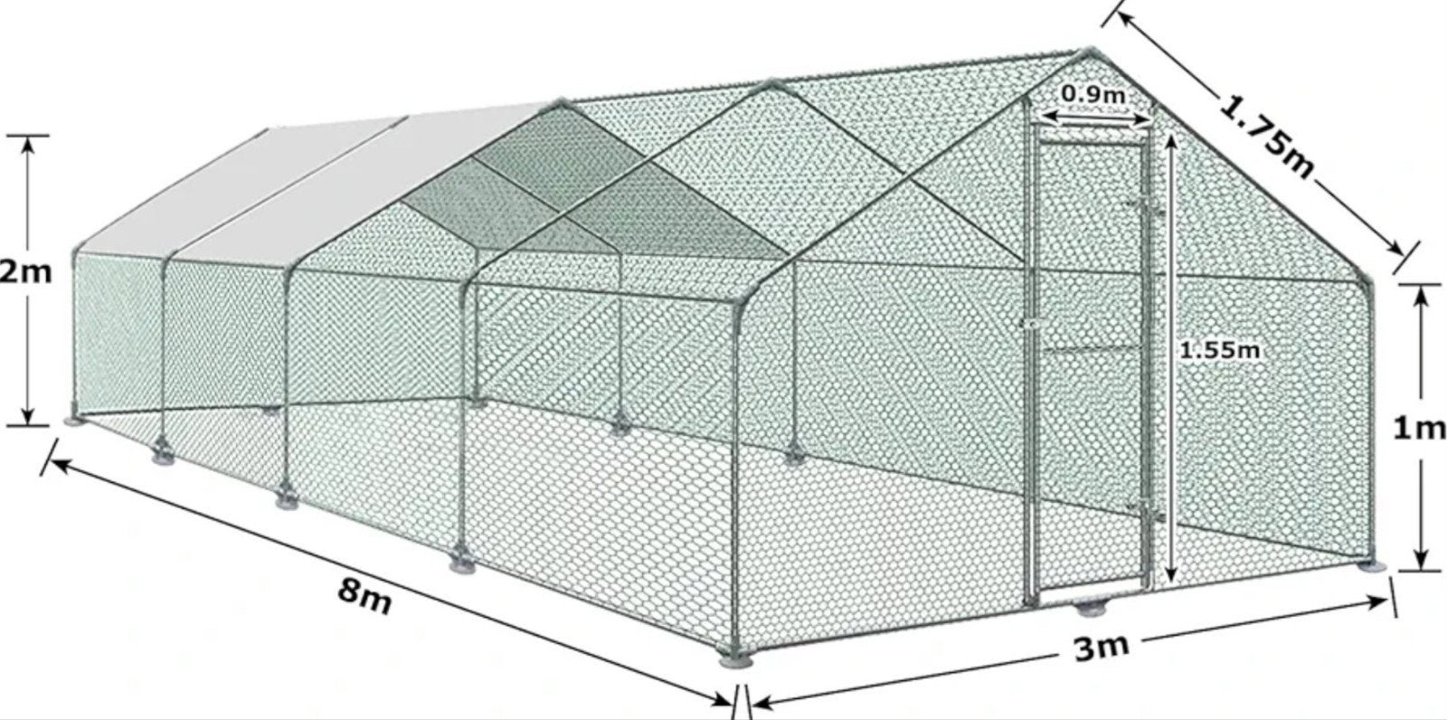 Kippenren 3 x 8 x 2  (twee stuks beschikbaar), Ophalen