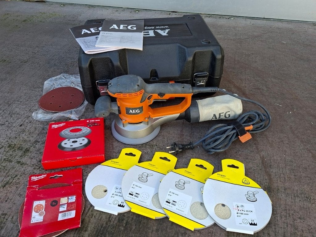 AEG EX 150 ES Excentrische Schuurmachine (440W) in Koffer, Enlèvement, Comme neuf, Moins de 600 watts, Ponceuse circulaire