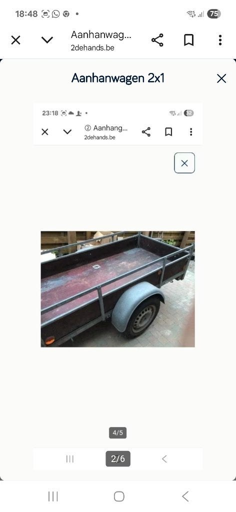 Aanhanwagen 2x1, Ophalen of Verzenden, Ladder