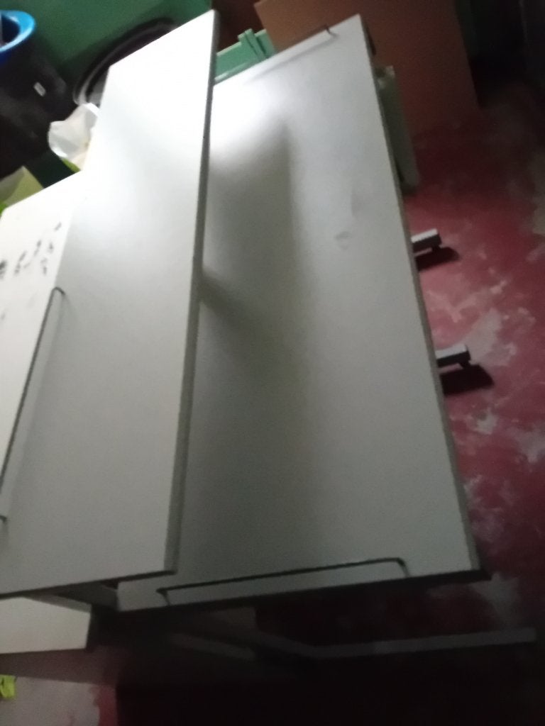 bureau, Ophalen, Gebruikt, Metaal, Grijs