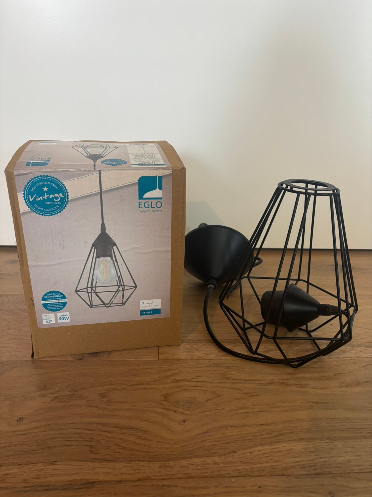 Vintage lamp zwart, Enlèvement ou Envoi, Neuf, Métal, E27 (grand)
