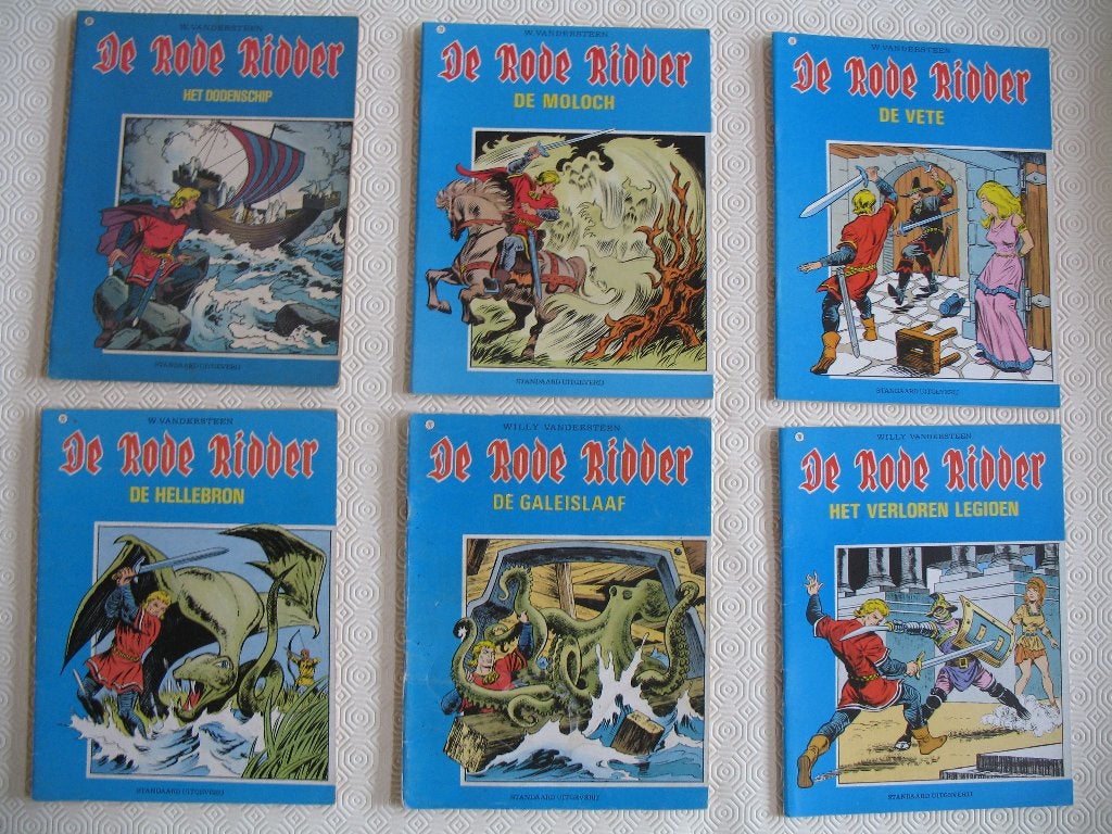De Rode ridder; 1ste druk ongekleurd, 24 nrs tussen 63 - 106, Meerdere stripboeken, Ophalen of Verzenden, Zo goed als nieuw
