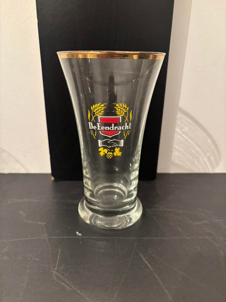 Ancien verre à bière De Eendracht, Collections, Enlèvement ou Envoi, Comme neuf, Verre ou Verres, Autres marques
