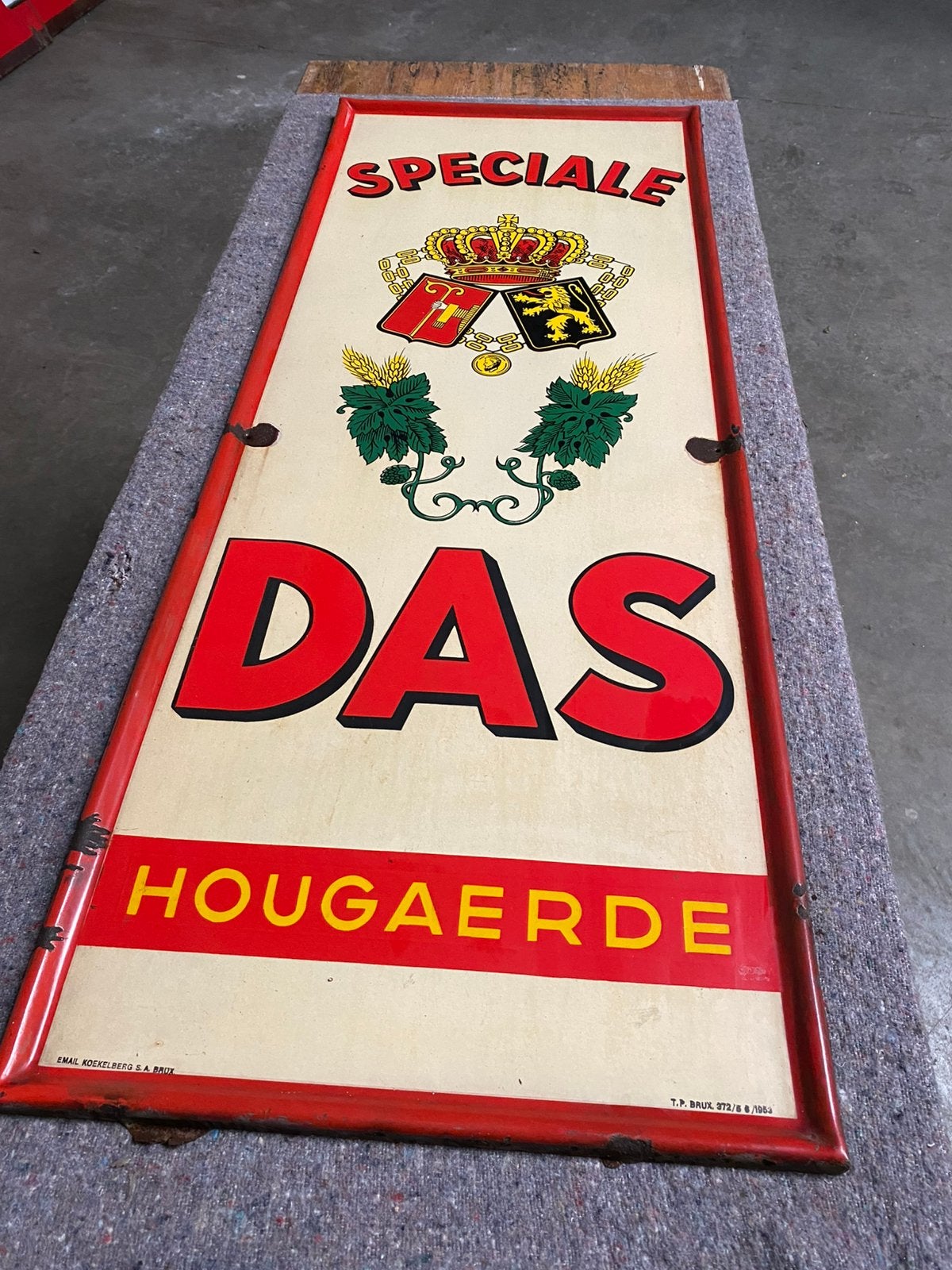 Plaque émaillée Speciale Das Hougaerde 1953, Enlèvement ou Envoi, Comme neuf