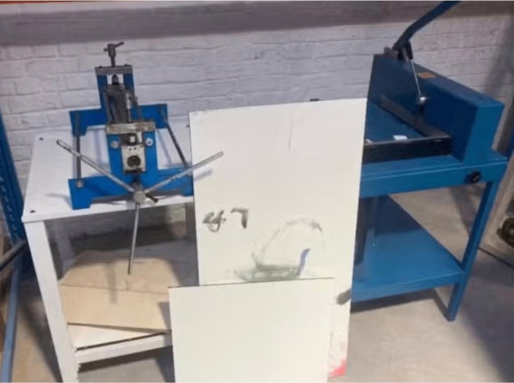 vang gravure drukpers + snijmachine dahle, Ophalen, Gravure