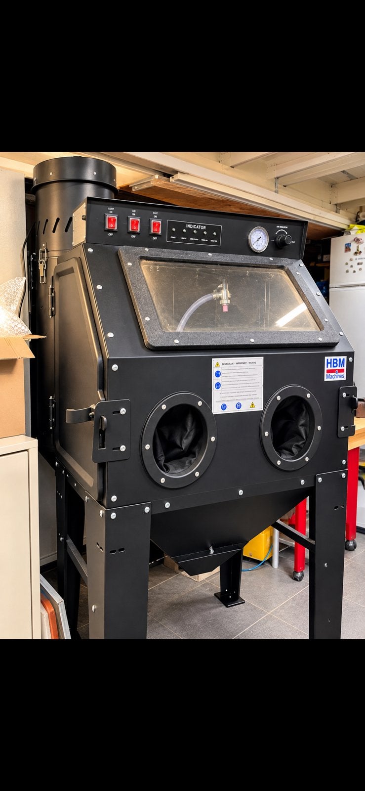 Cabine de sablage HBM SBC 350  d'extraction de poussière, Enlèvement, Comme neuf