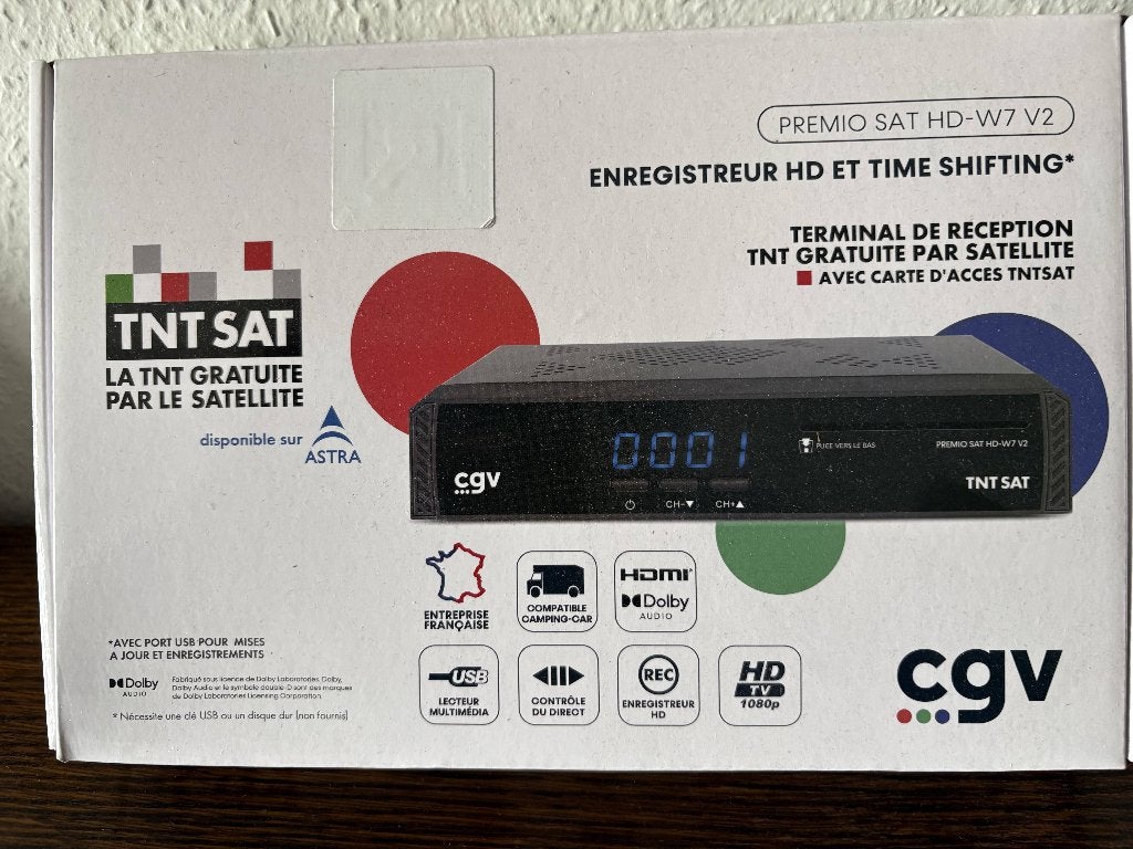 Décodeur TNT par satellite CGV PREMIO SAT HD-W7, Enlèvement, Neuf, Décodeur