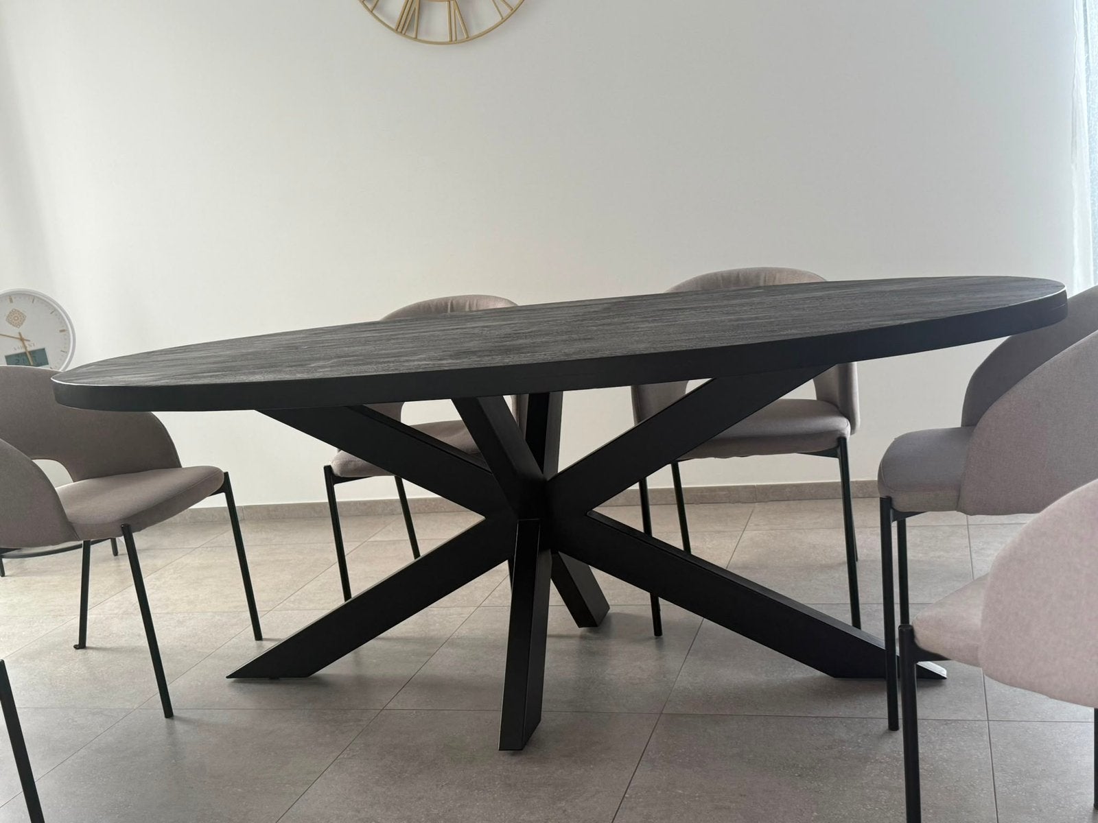 Table à manger ovale + 6 chaises, Maison & Meubles, Tables | Tables à manger, Enlèvement, Comme neuf, Ovale
