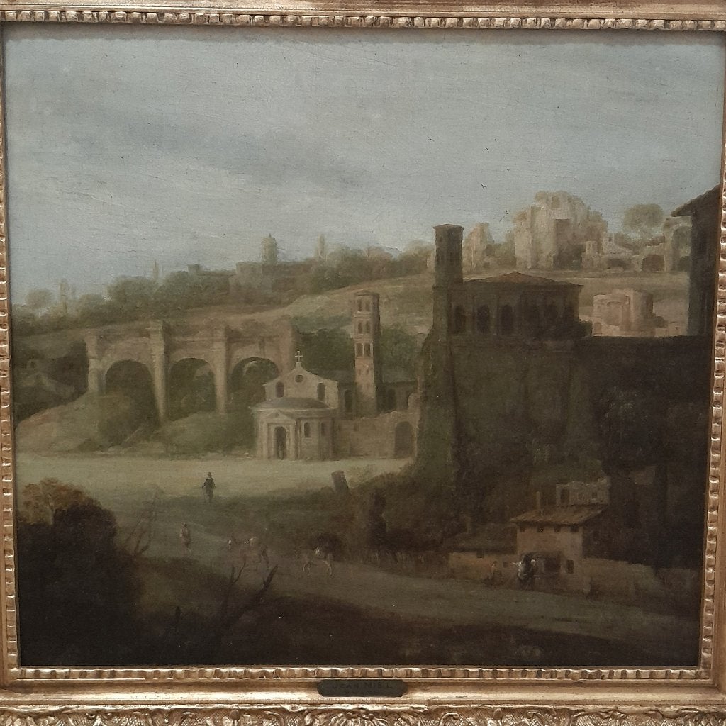Schilderij zicht op Forum Romanum in Rome- 17de eeuw, Antiquités & Art, Art | Peinture | Classique, Paysage, École hollandaise