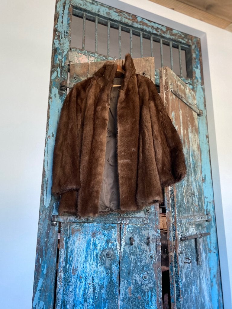 Bontjas, Kleding | Dames, Ophalen, Zo goed als nieuw, Maat 42/44 (L), Bruin