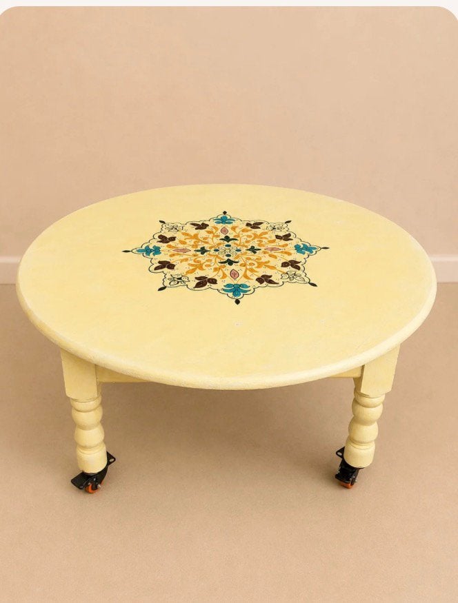 Artisanaal Handgeschilderd Marikkaanse tafel, Ophalen of Verzenden, Zo goed als nieuw