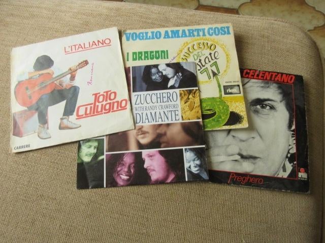 Lot 4 x Vynils 45t Slows Italian, Ophalen of Verzenden, Gebruikt, Pop