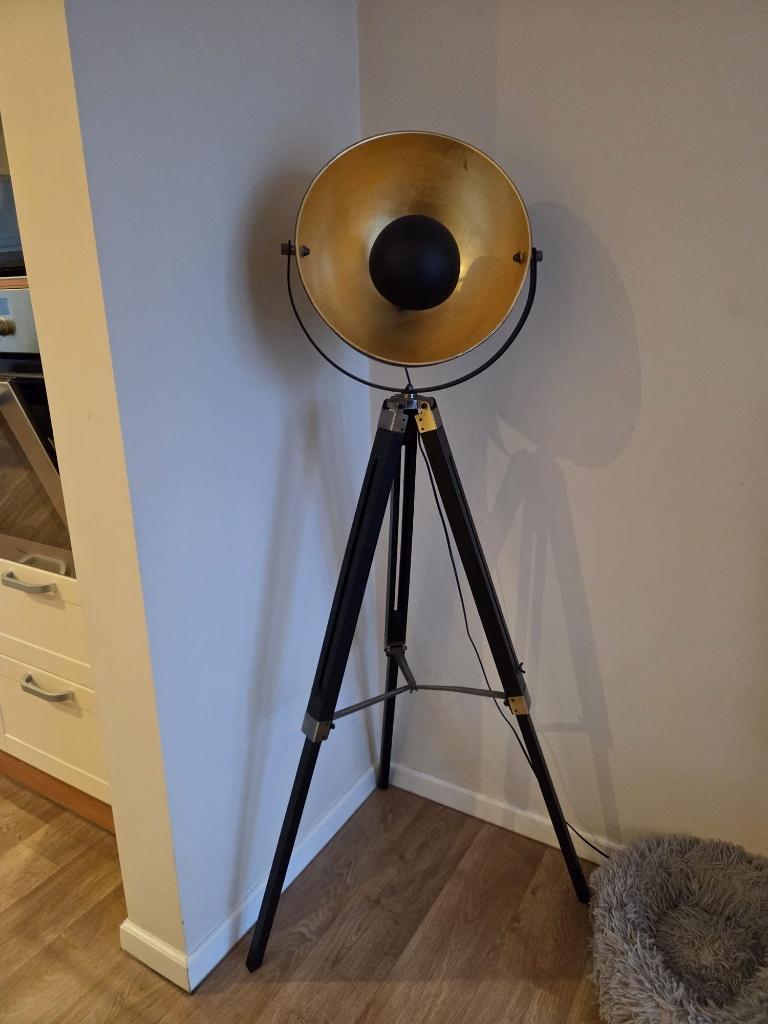 Industriële tripod vloerlamp / studio lamp, Ophalen, Zo goed als nieuw, 100 tot 150 cm