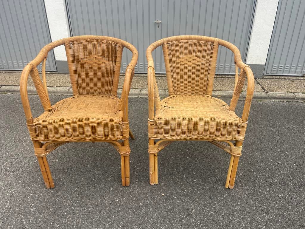 Vintage rotan Boho zeteltjes, Huis en Inrichting, Ophalen, Zo goed als nieuw