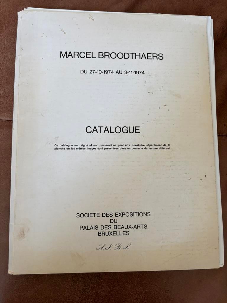 Marcel Broodthaers Catalogue 1974, Ophalen of Verzenden, Zo goed als nieuw