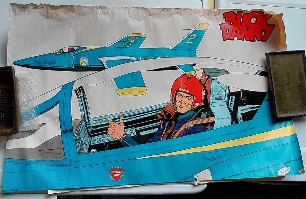 Poster des éditions DUPUIS : Buck Danny, Livres, Charlier - Hubinon, Une BD, Enlèvement, Utilisé