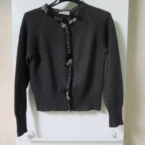 Gileetje grijs cashmere zijde strass Blumarine mt 38 (it 42), Ophalen of Verzenden, Zo goed als nieuw, Grijs, Blumarine