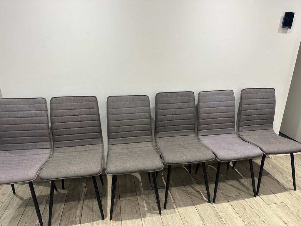 Lot de 6 chaises de table, Gris, Enlèvement, Tissus, Cinq, Six Chaises ou plus