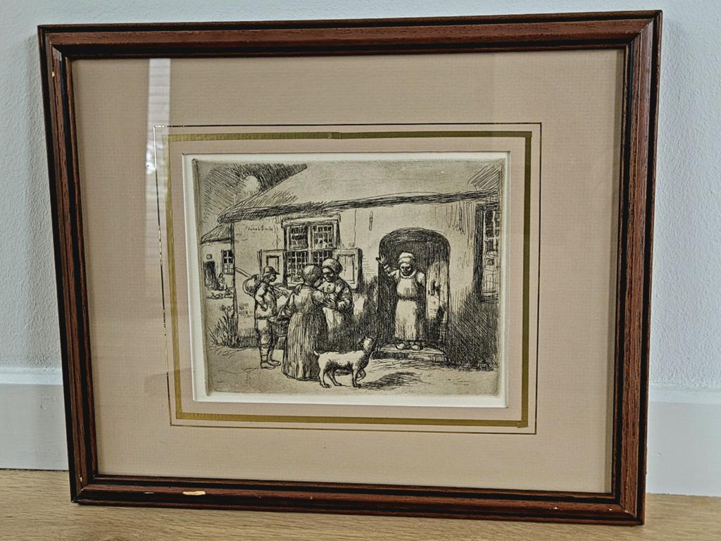 Jakob Smits, originele ets, Antiek en Kunst, Ophalen, Ets