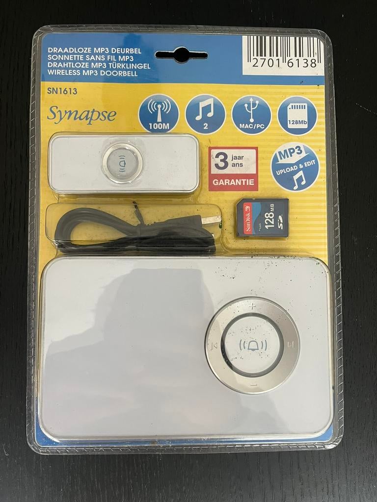 Draadloze mp3 deurbel Synapse SN1613 (nieuw in verpakking), Ophalen, Nieuw
