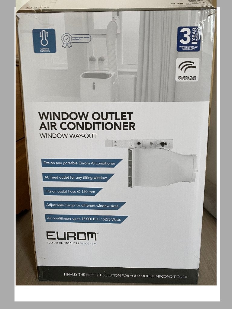 Kit de sortie de fenêtre Eurom Window Way-Out, Neuf, 60 à 100 m³, Enlèvement ou Envoi, Climatiseur mobile