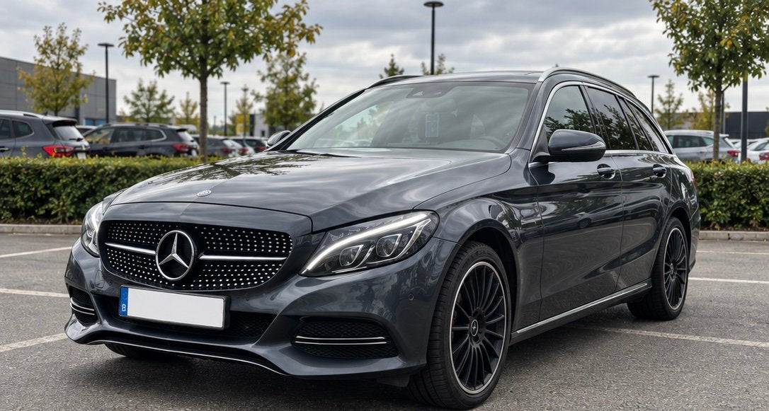Mercedes C350e | 2015, Automaat, Leder en Stof, Break, Particulier