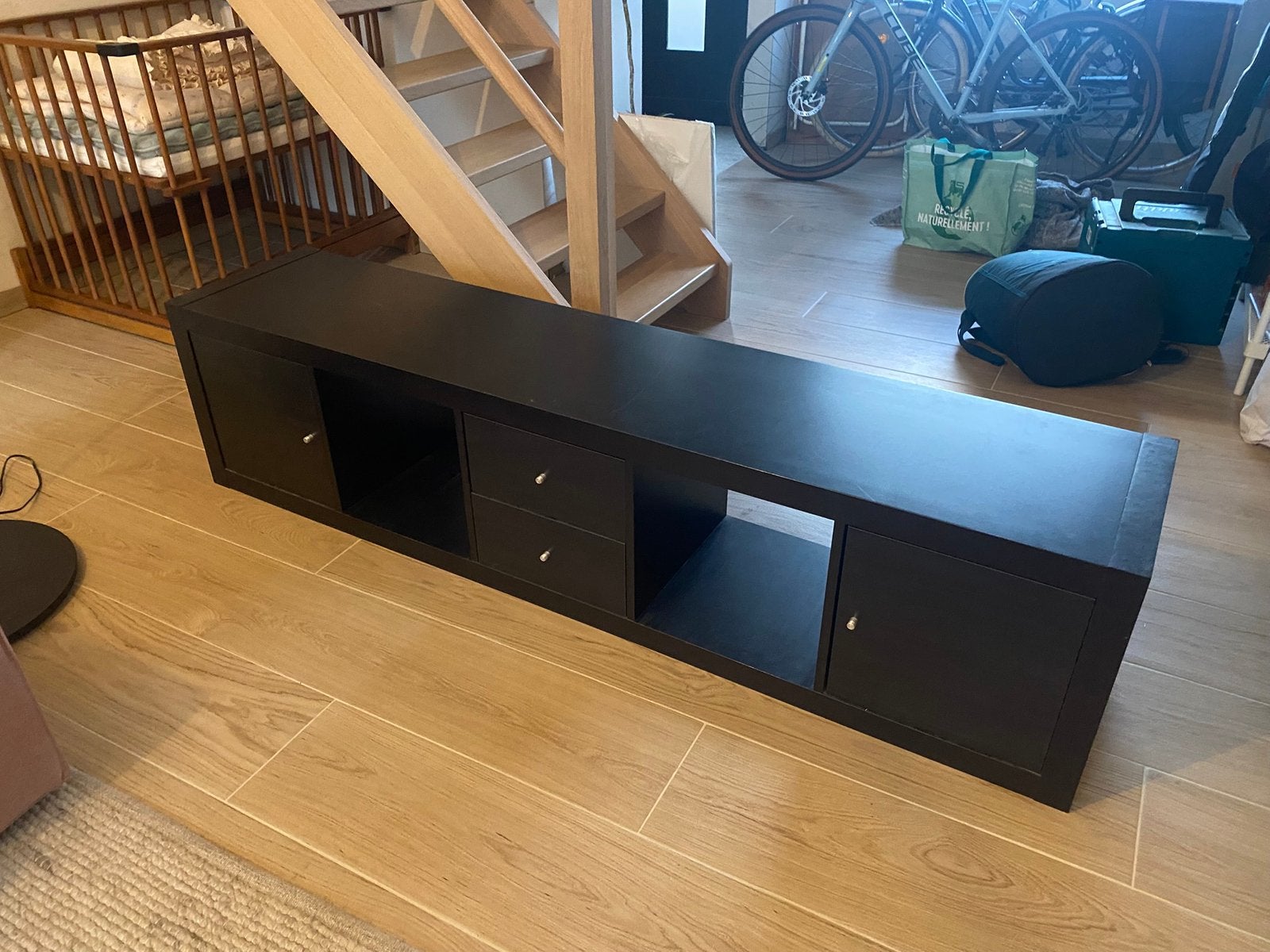 5 poches Kallax noires, Maison & Meubles, Enlèvement, Utilisé, Moins de 100 cm