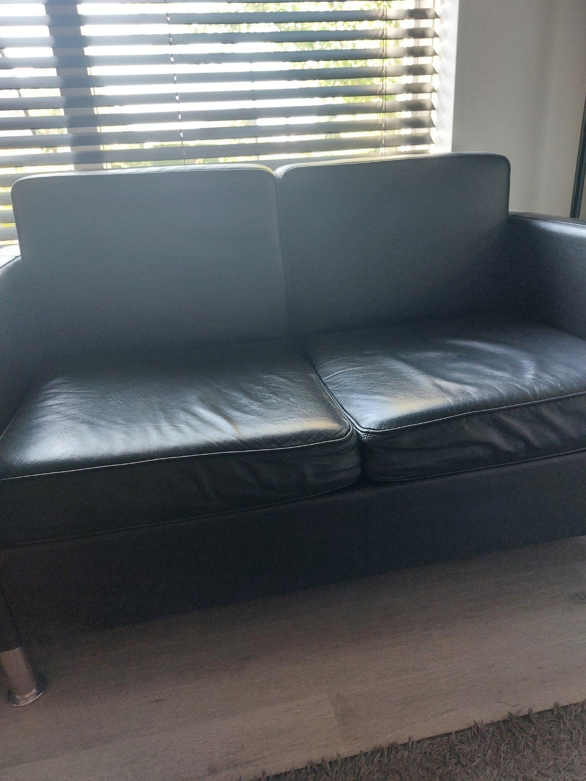 zwart leren 2 +1 zitter fauteuils, Huis en Inrichting, Zetels | Zetels, Ophalen, Leer
