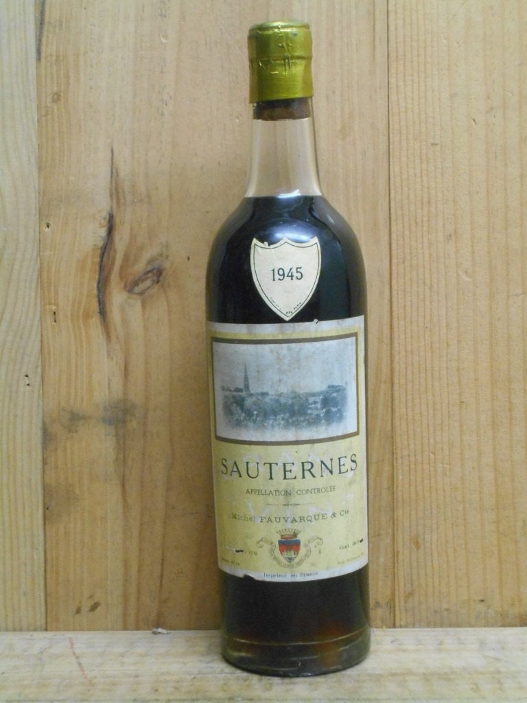 Le millésime du siècle :  SAUTERNES, Michel Fauvarque 1945, Verzamelen, Wijnen, Frankrijk, Ophalen of Verzenden, Vol, Witte wijn