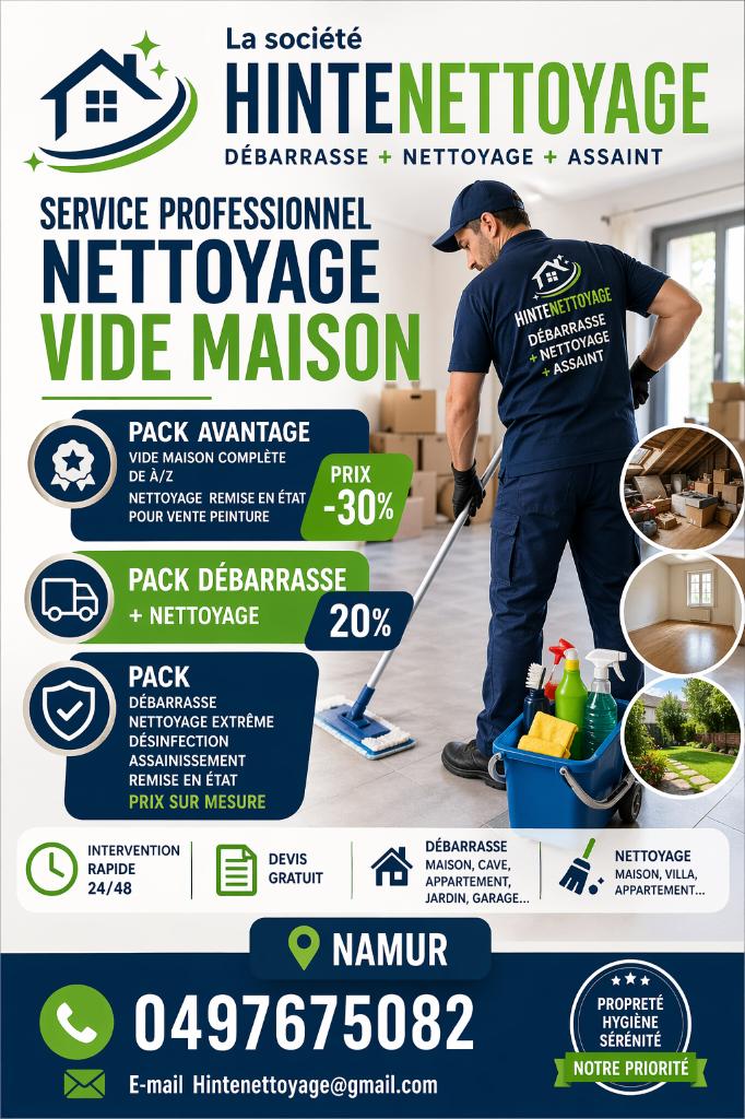 Nettoyage  vide maison  remise en état, Enlèvement