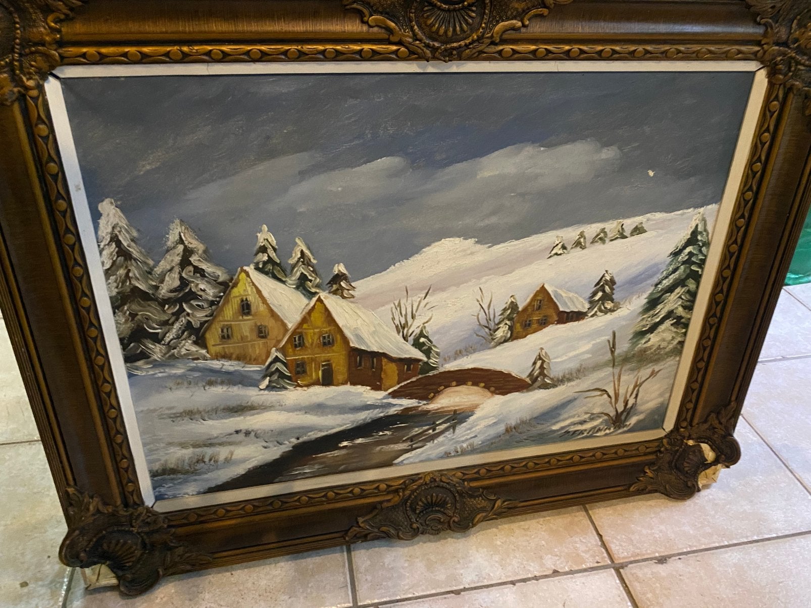 Peinture 3 sur toile bon état ancien cadre légèrement abîmé, Antiquités & Art, Art | Peinture | Classique, Enlèvement