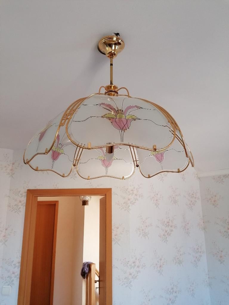 Lustre rétro, Ophalen, Gebruikt, 50 tot 75 cm, Glas