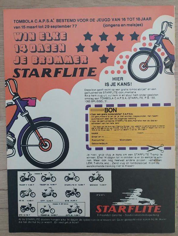 papieren advertentie bromfiets Starflite, Ophalen of Verzenden