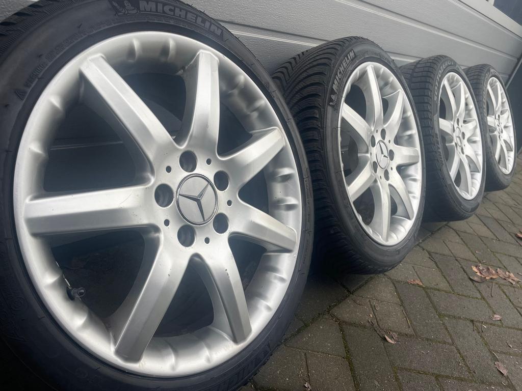 Origi. 17” Mercedes SLK CLK C klasse W203 W211 velgen banden, Auto-onderdelen, Banden en Velgen, Gebruikt, -, -, Banden en Velgen