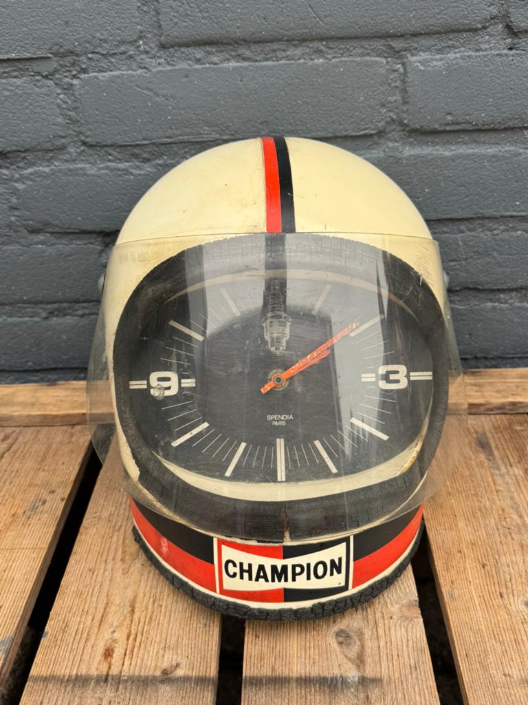 CHAMPION Bougie reclame klok helm, Verzamelen, Ophalen of Verzenden, Gebruikt, Reclamebord